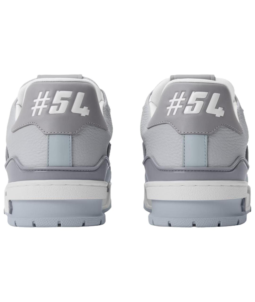 LOUIS VUITTON Серые кожаные низкие кроссовки / кеды, фото 5