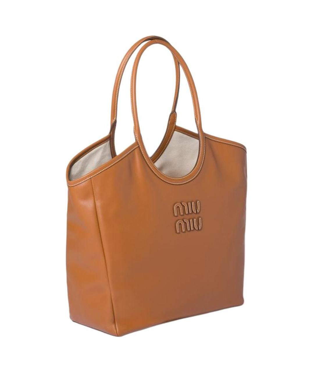 MIU MIU Коричневая кожаная сумка через плечо, фото 2