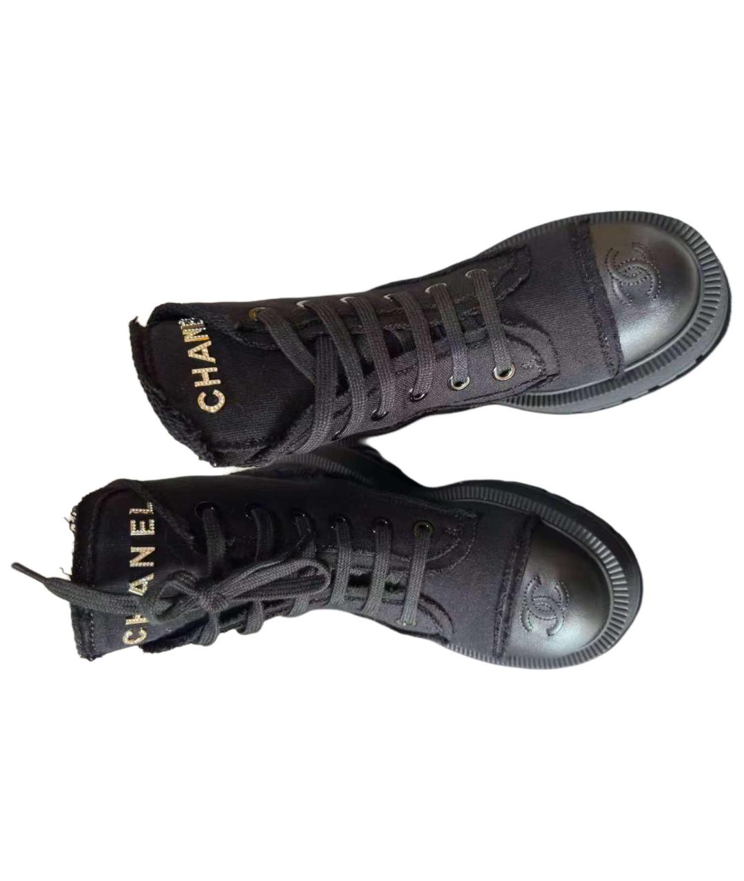 CHANEL Черные кожаные ботинки, фото 4