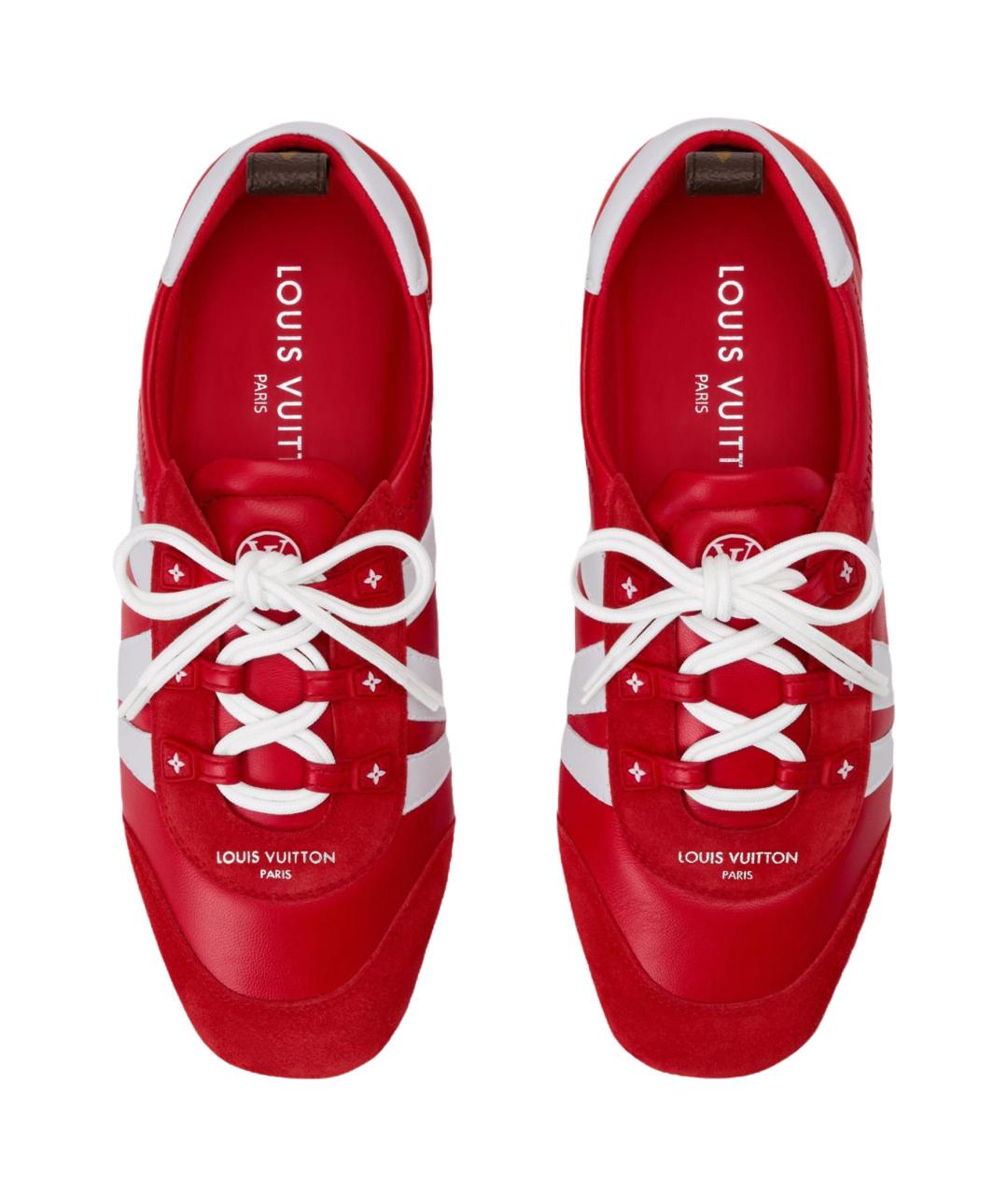 LOUIS VUITTON Красные кожаные кроссовки, фото 4