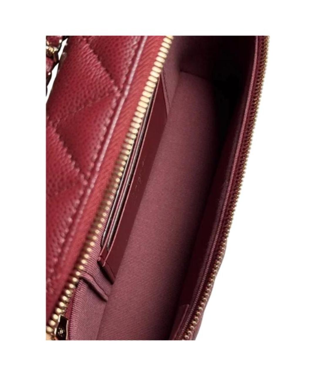 CHANEL Бордовая кожаная сумка через плечо, фото 4