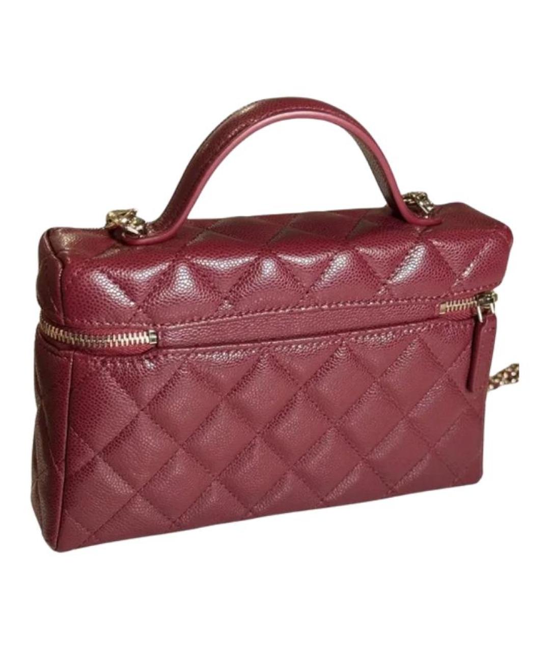 CHANEL Бордовая кожаная сумка через плечо, фото 2