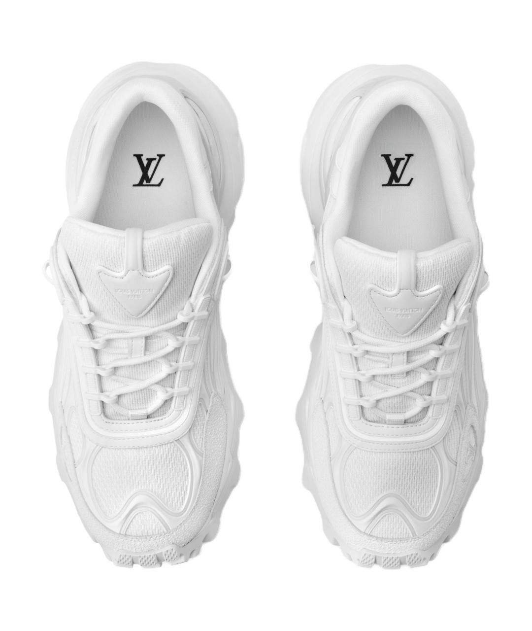 LOUIS VUITTON Белые текстильные низкие кроссовки / кеды, фото 4