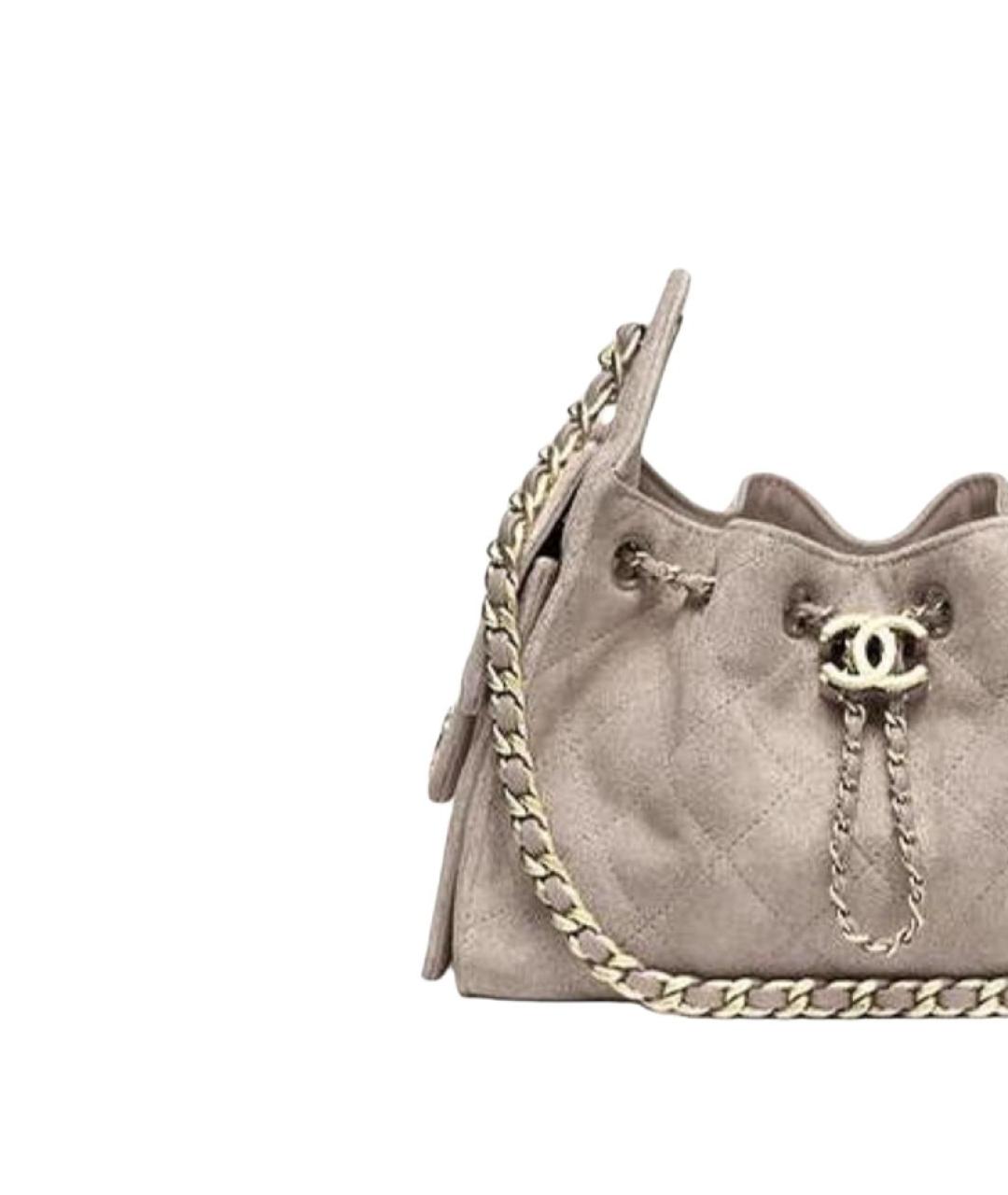 CHANEL Серая замшевая сумка через плечо, фото 2