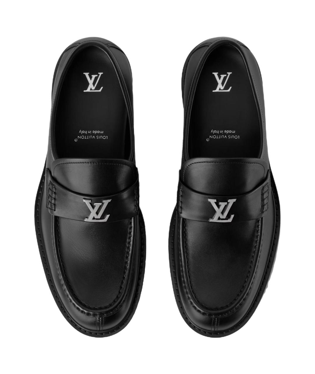 LOUIS VUITTON Черные кожаные лоферы, фото 4