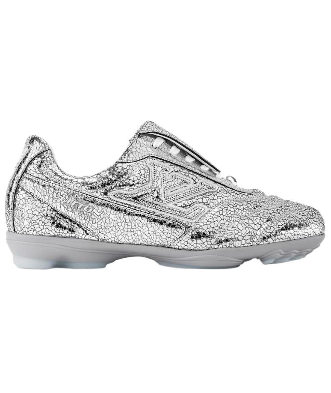LOUIS VUITTON Серебряные кожаные кроссовки, фото 1