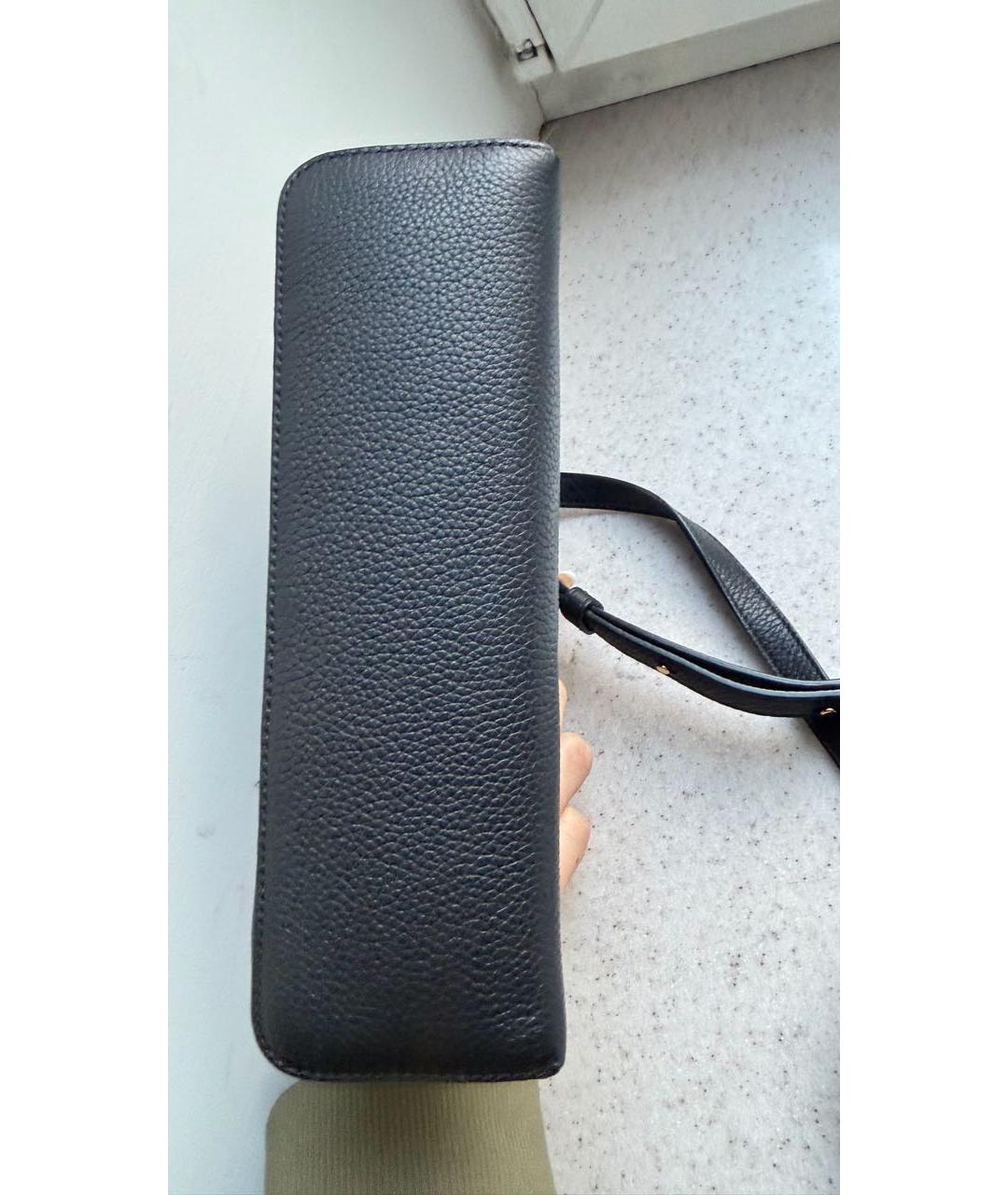 LORO PIANA Черная кожаная сумка через плечо, фото 4