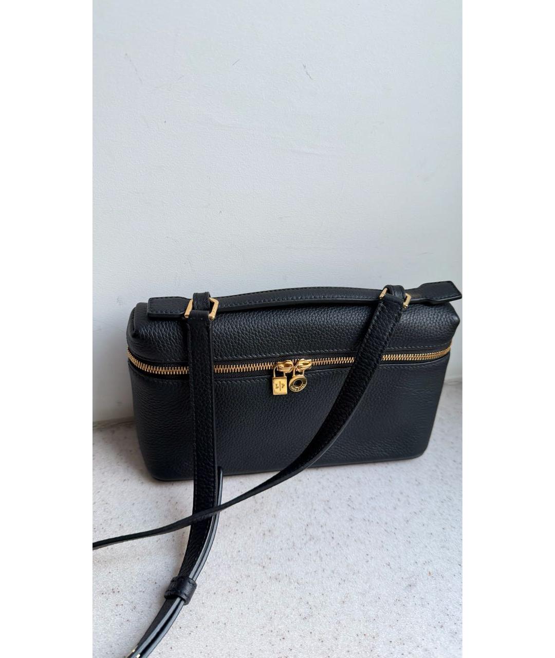 LORO PIANA Черная кожаная сумка через плечо, фото 6