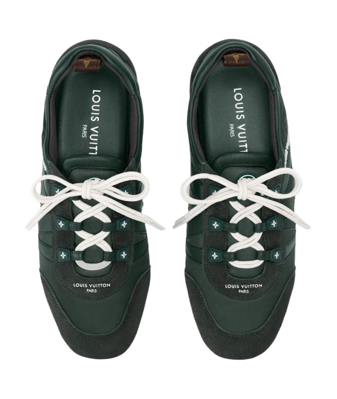 LOUIS VUITTON Зеленые кожаные кроссовки, фото 4