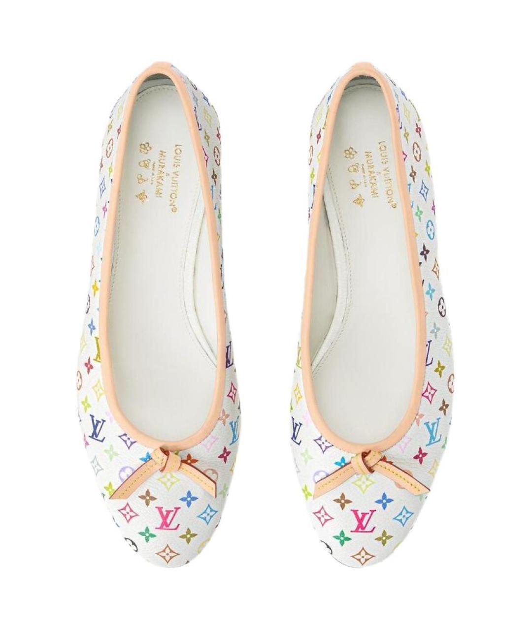 LOUIS VUITTON Белые кожаные балетки, фото 4