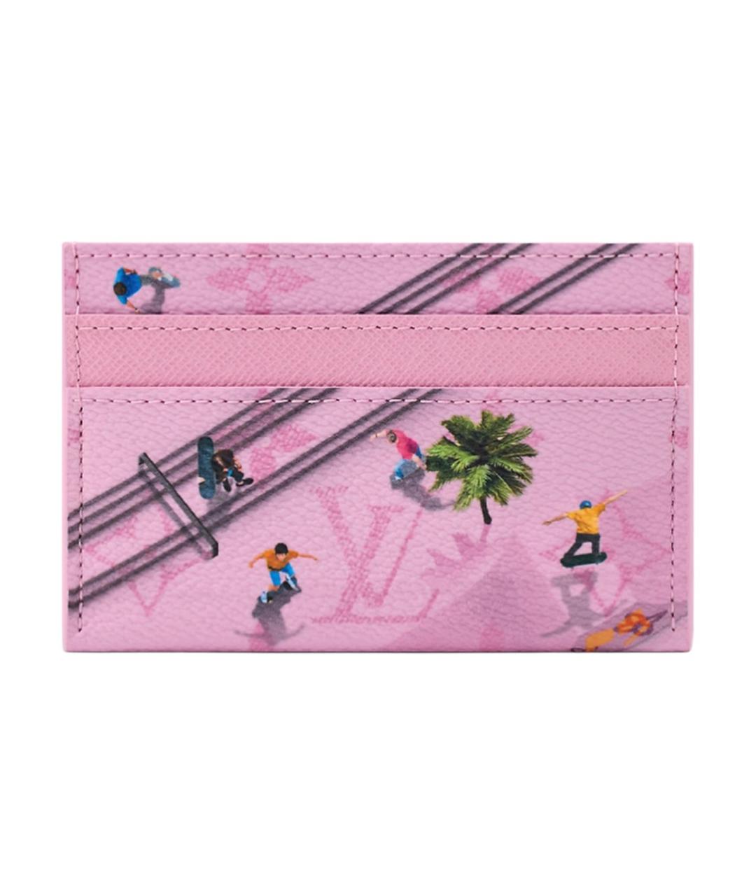 LOUIS VUITTON Розовый кожаный кардхолдер, фото 1