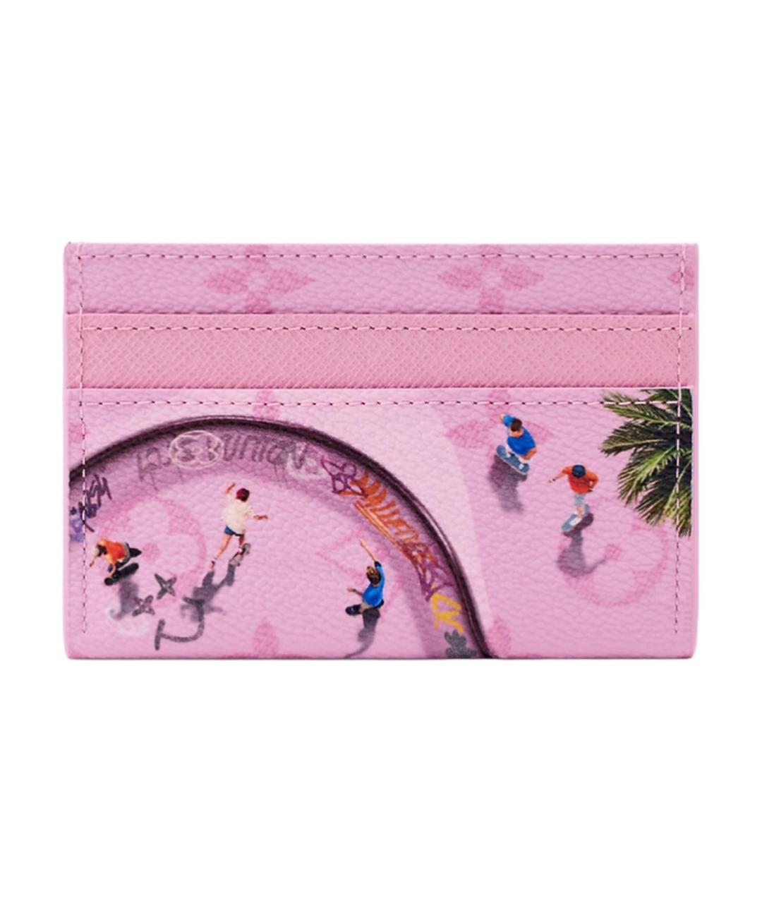 LOUIS VUITTON Розовый кожаный кардхолдер, фото 3