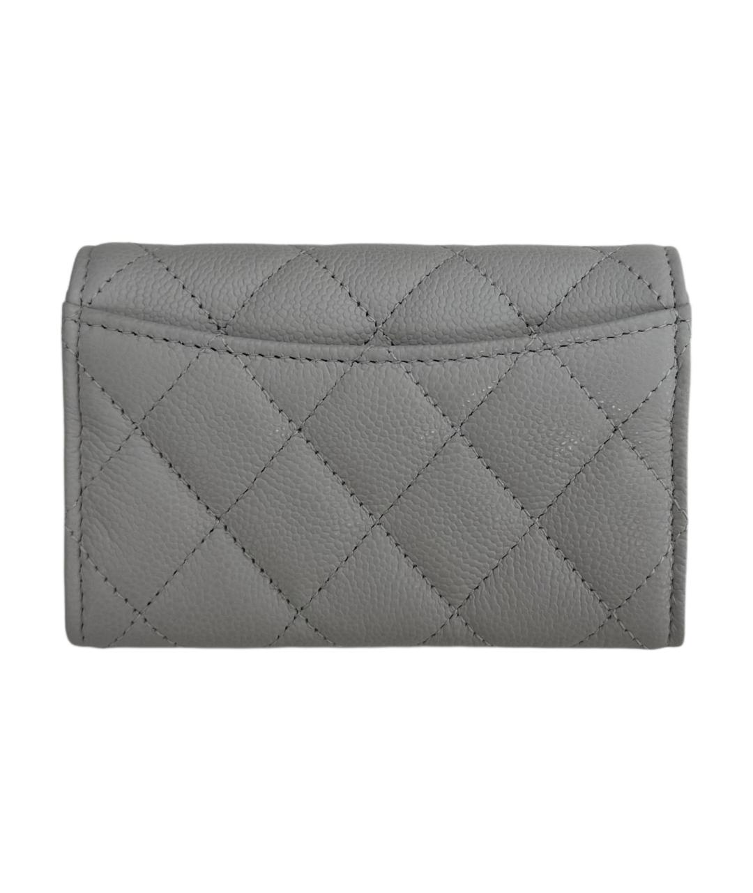 CHANEL Серый кожаный кошелек, фото 2
