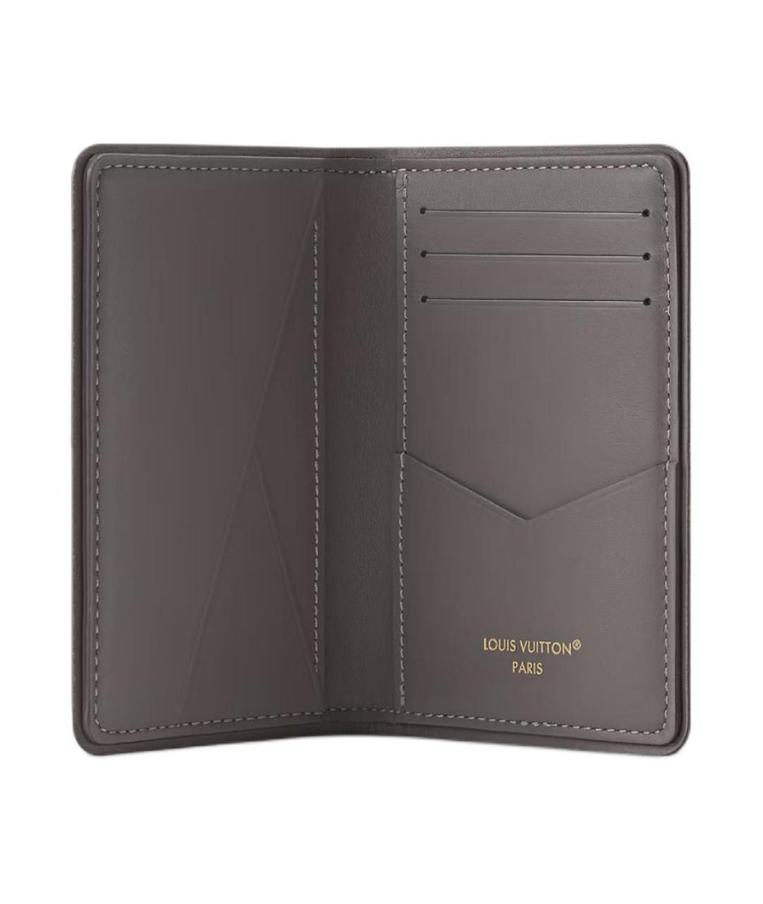 LOUIS VUITTON Серебрянный кожаный кошелек, фото 4