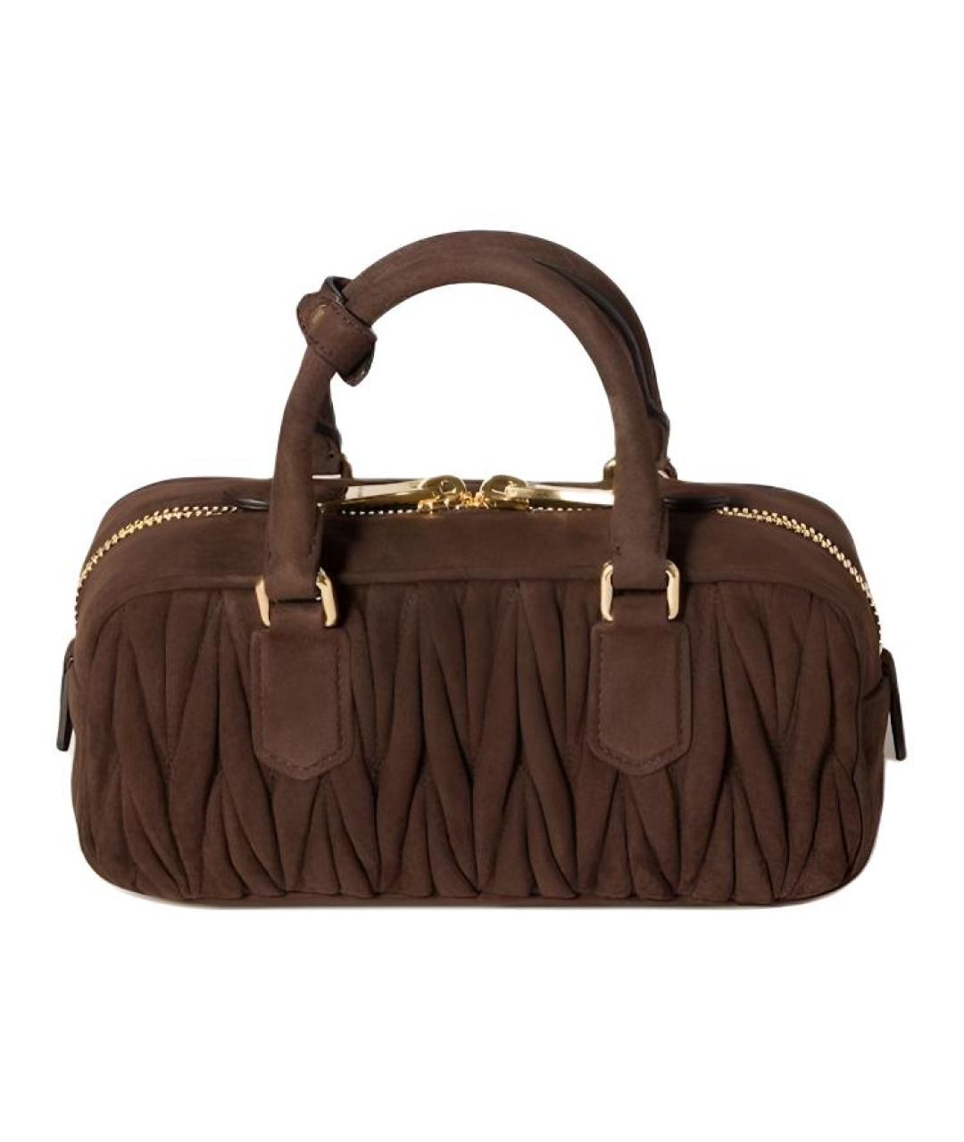 MIU MIU Коричневая замшевая сумка через плечо, фото 3