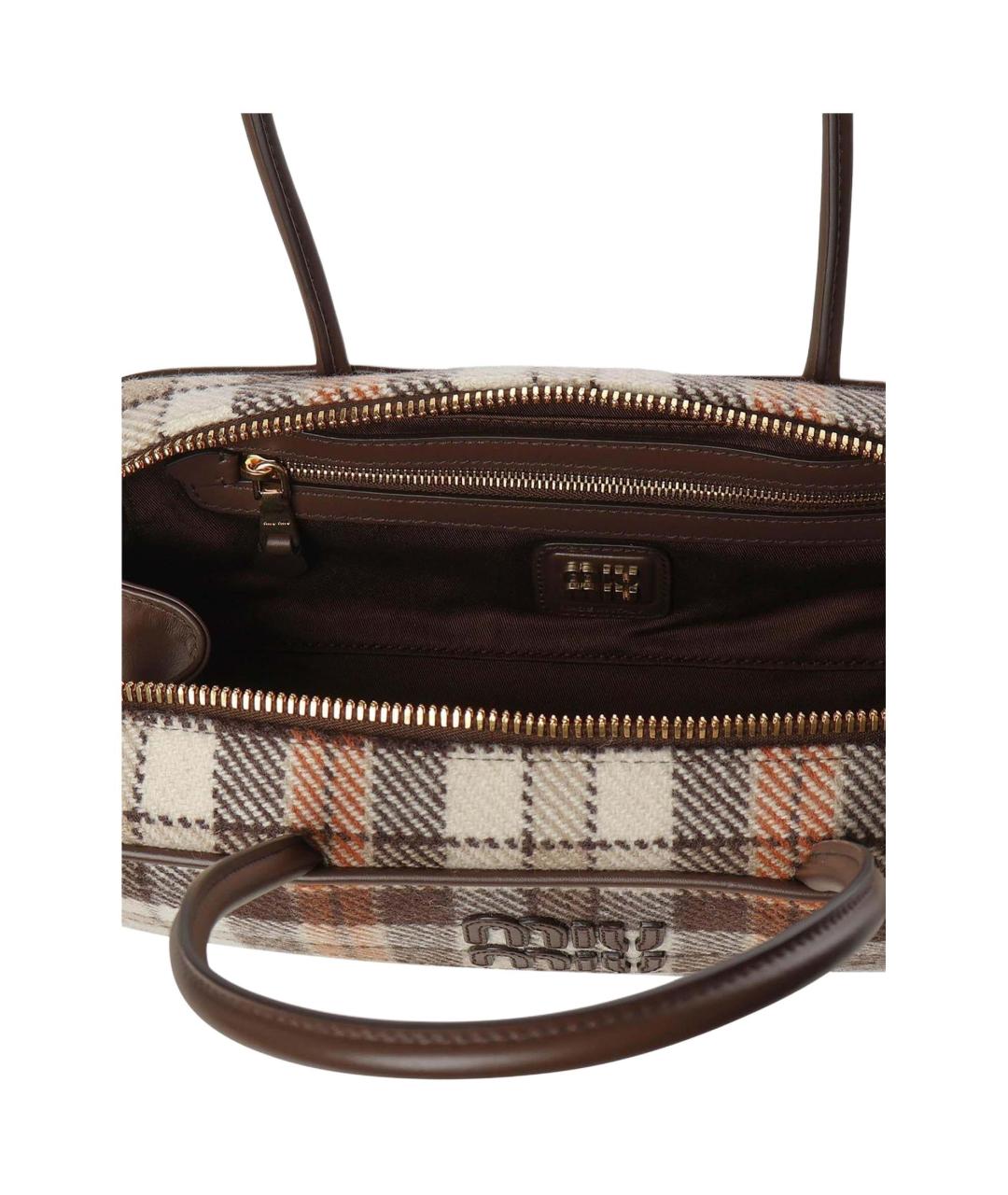 MIU MIU Коричневая сумка с короткими ручками, фото 4