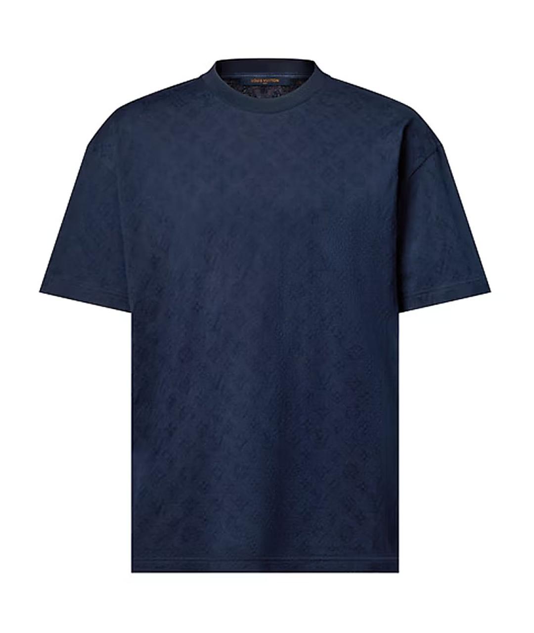 LOUIS VUITTON Темно-синяя хлопковая футболка, фото 1