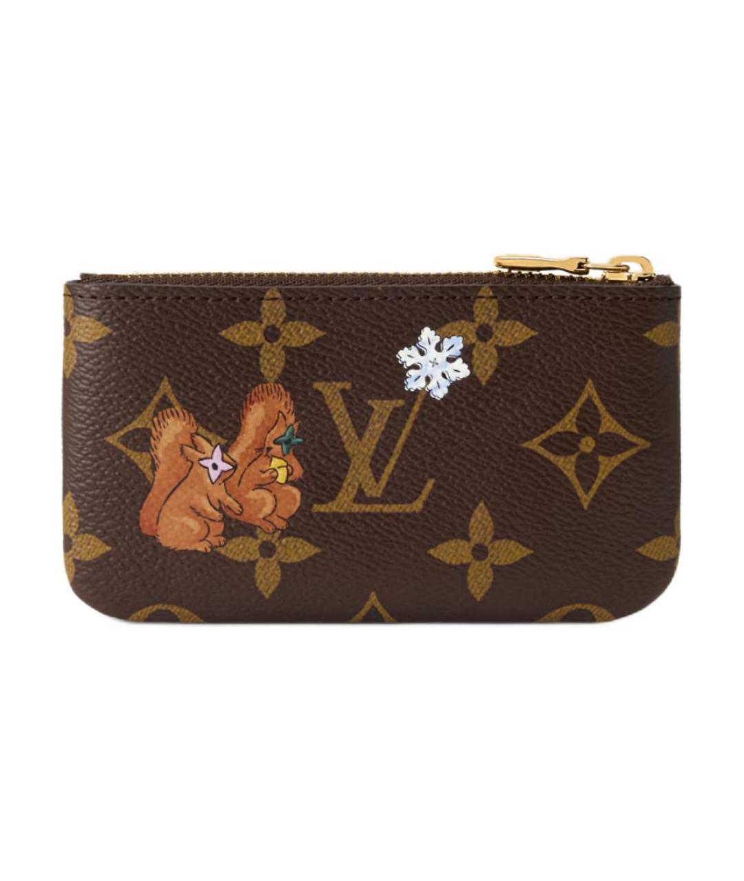 LOUIS VUITTON Коричневый кожаный кошелек, фото 3