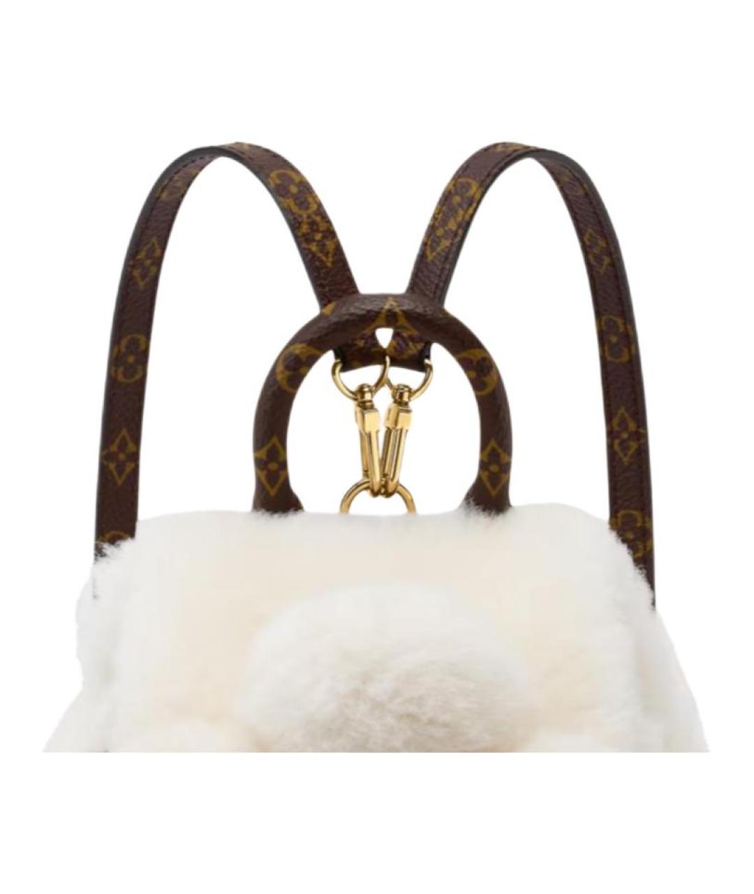 LOUIS VUITTON Бежевый меховой рюкзак, фото 5