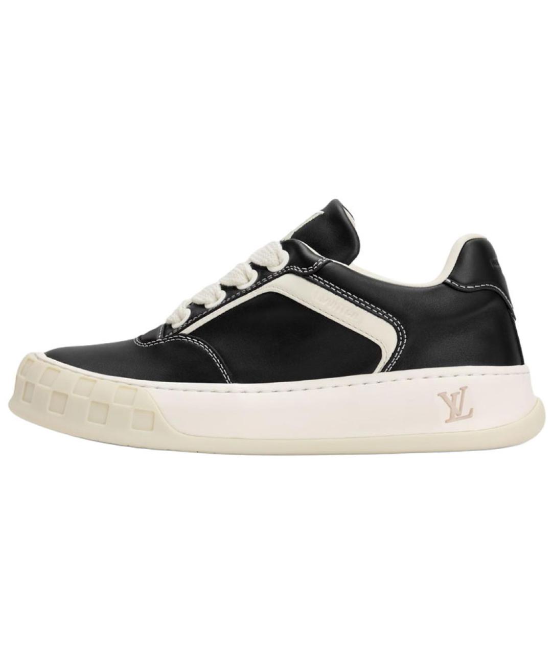 LOUIS VUITTON Черные кожаные низкие кроссовки / кеды, фото 2