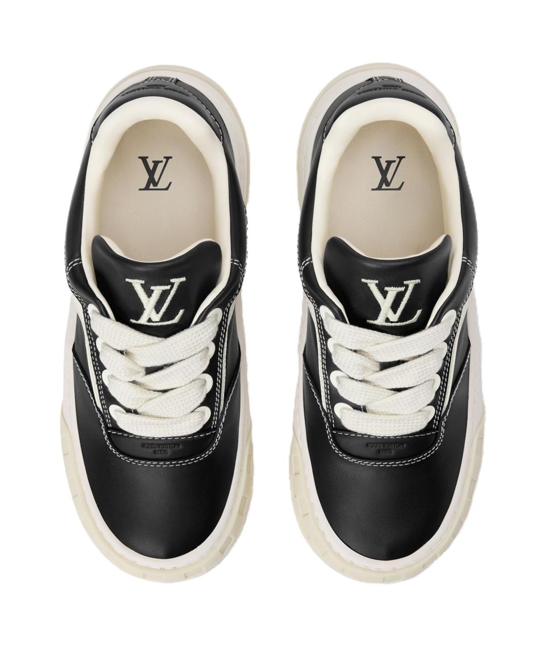 LOUIS VUITTON Черные кожаные низкие кроссовки / кеды, фото 4