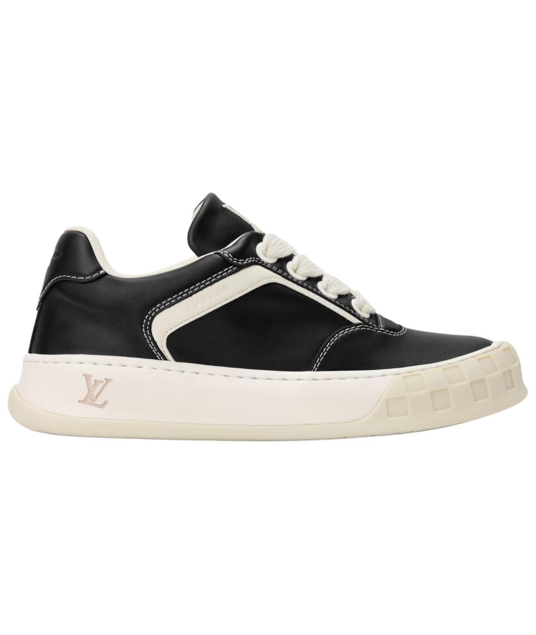 LOUIS VUITTON Черные кожаные низкие кроссовки / кеды, фото 1