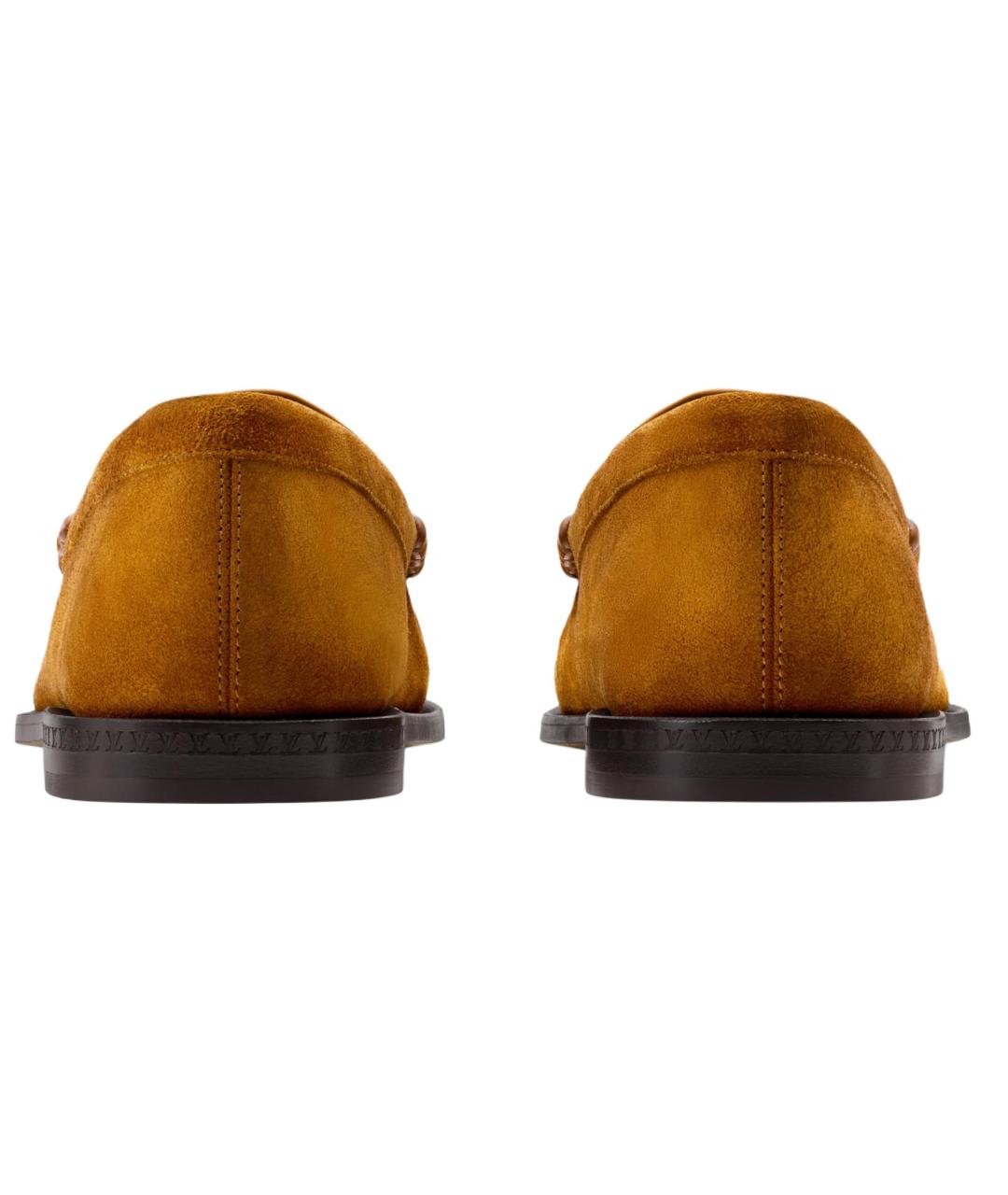 LOUIS VUITTON Коричневые кожаные лоферы, фото 5