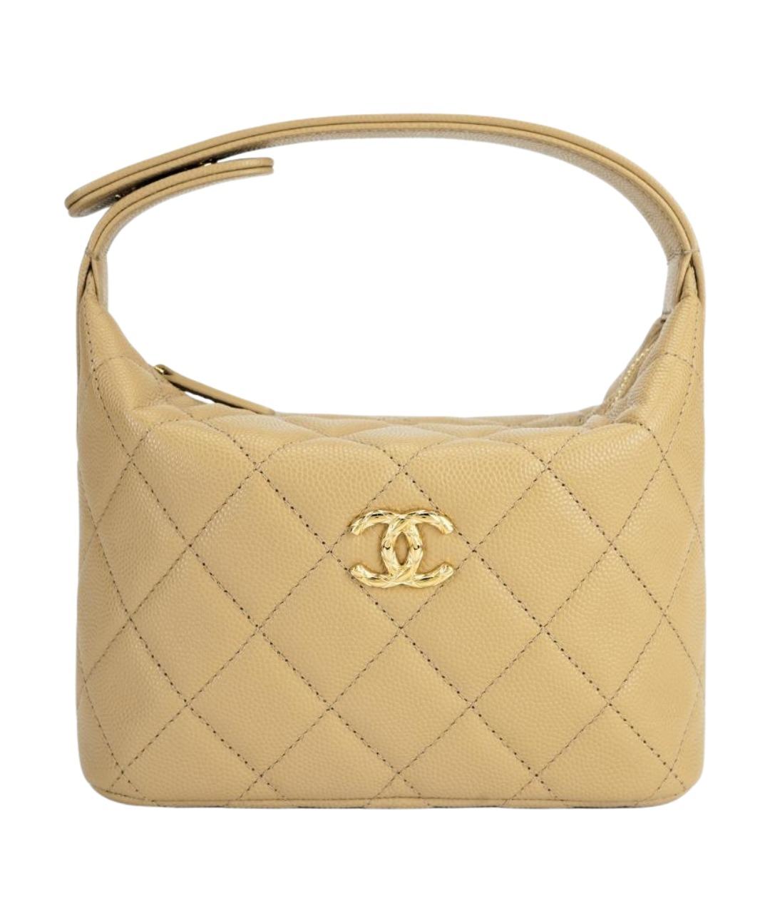 CHANEL Бежевая кожаная сумка через плечо, фото 1