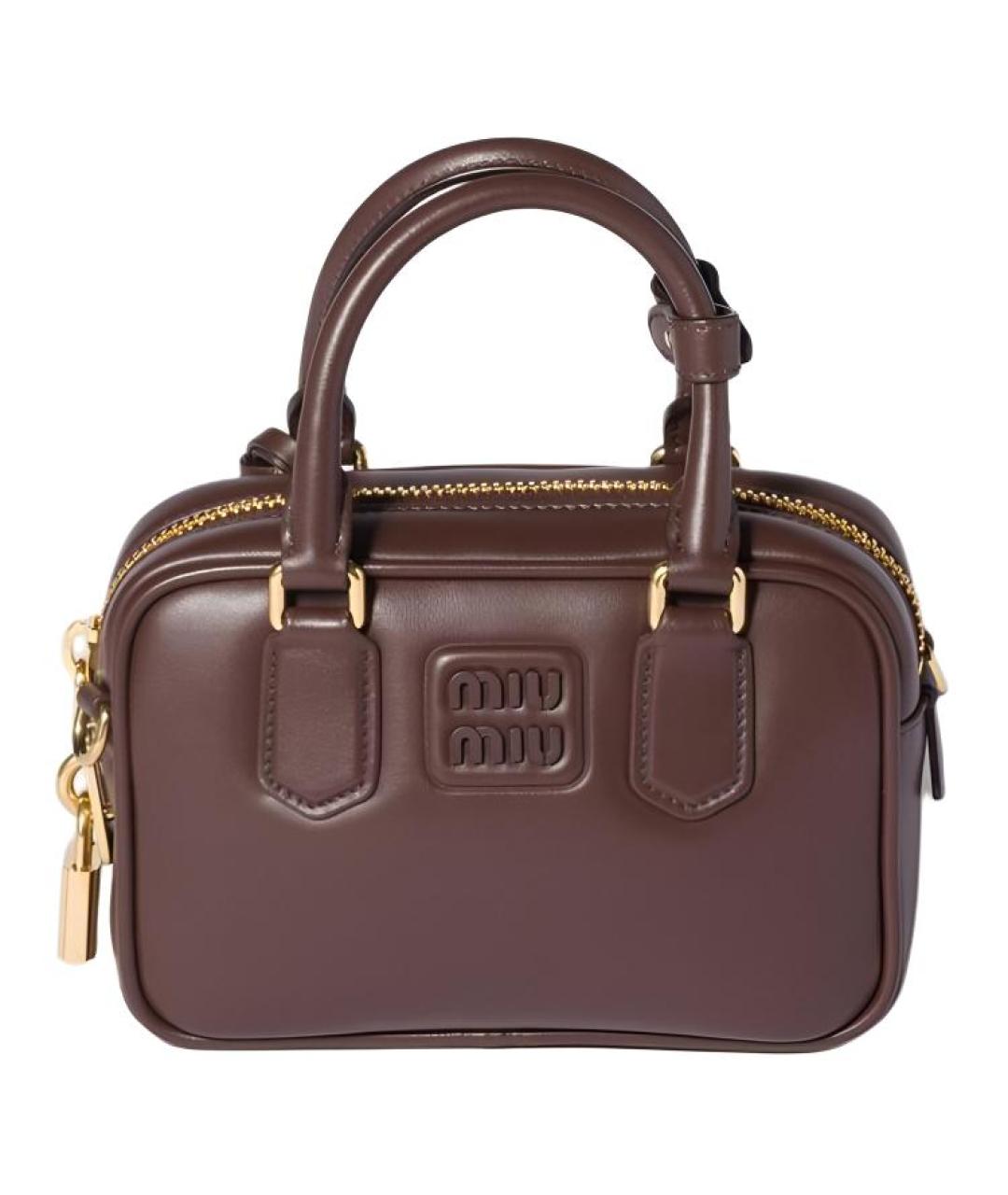 MIU MIU Коричневая кожаная сумка тоут, фото 1