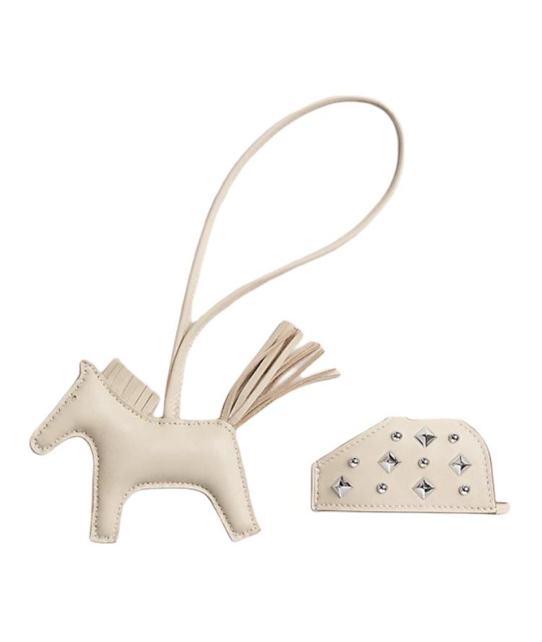 HERMES Белый брелок, фото 2