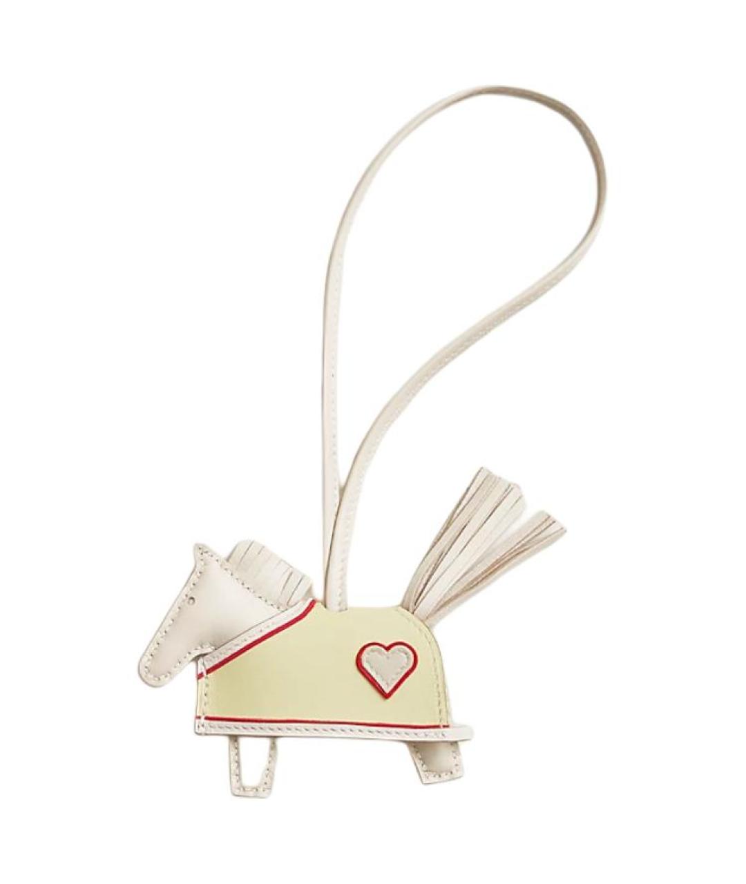 HERMES Белый брелок, фото 2