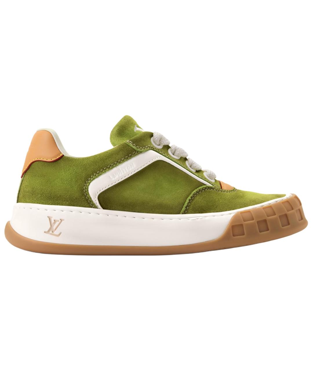 LOUIS VUITTON Зеленые нубуковые кеды, фото 1