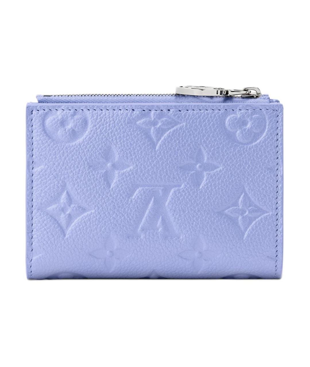 LOUIS VUITTON Голубой кожаный кошелек, фото 3