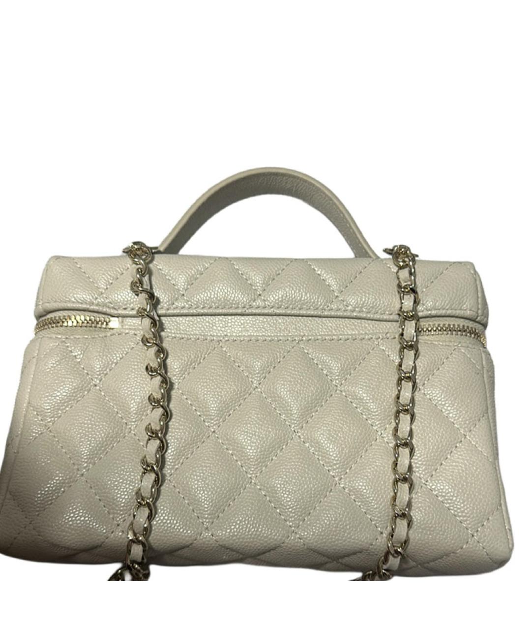 CHANEL Бежевая кожаная сумка через плечо, фото 4