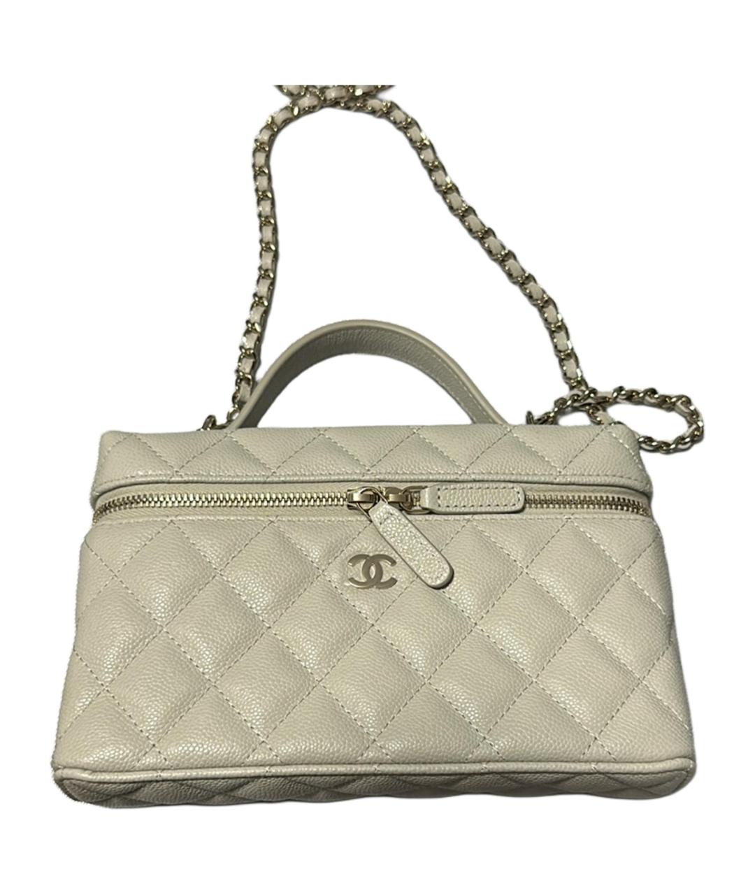 CHANEL Бежевая кожаная сумка через плечо, фото 1