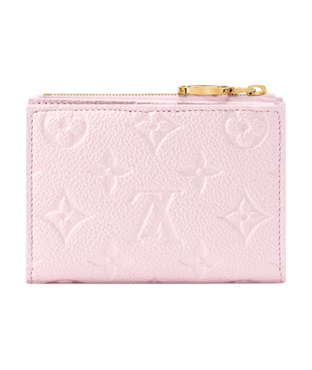 LOUIS VUITTON Розовый кожаный кошелек, фото 3