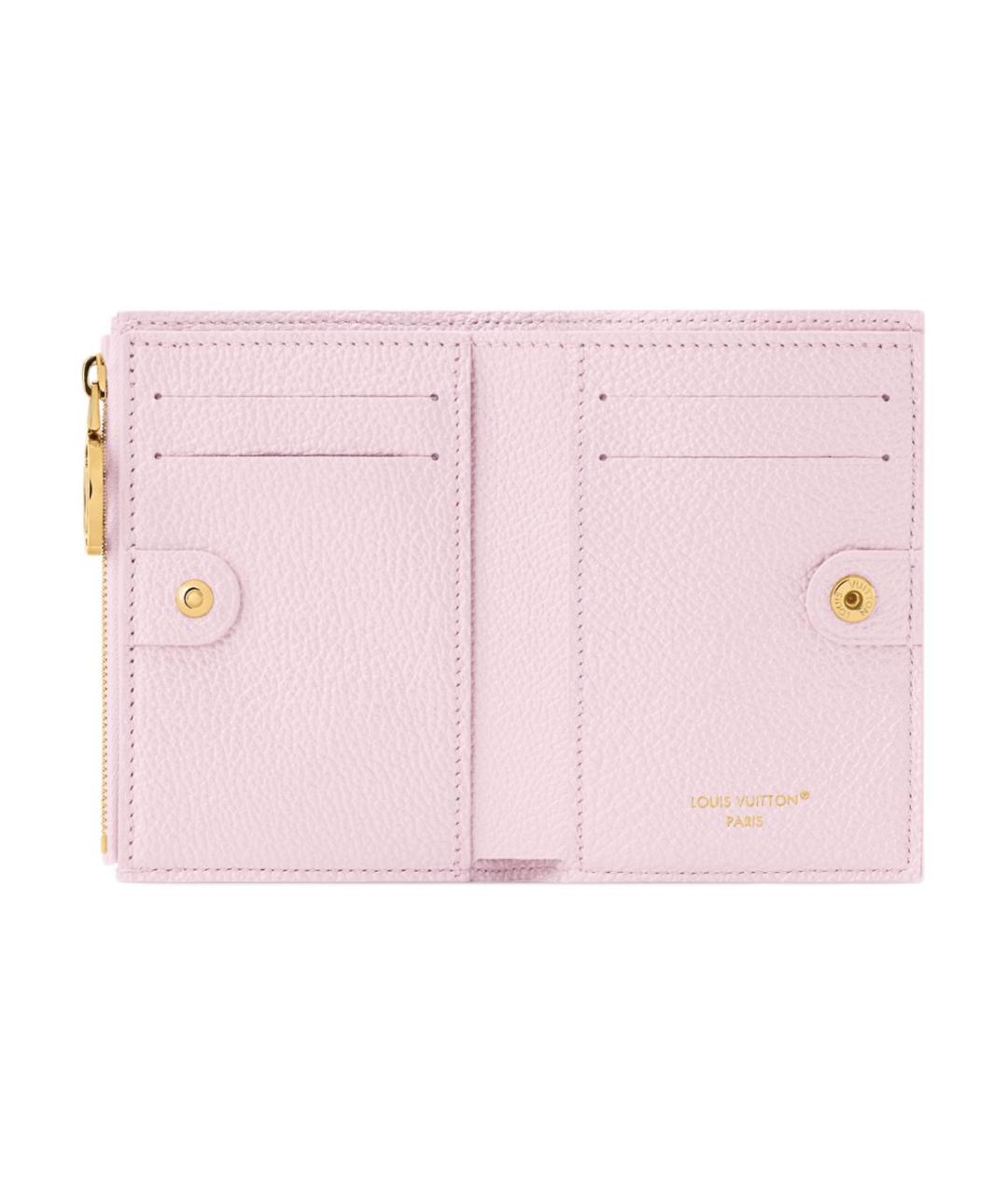LOUIS VUITTON Розовый кожаный кошелек, фото 5