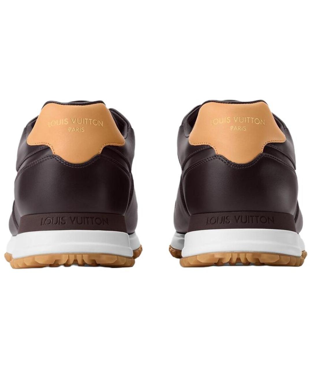 LOUIS VUITTON Коричневые кожаные низкие кроссовки / кеды, фото 5