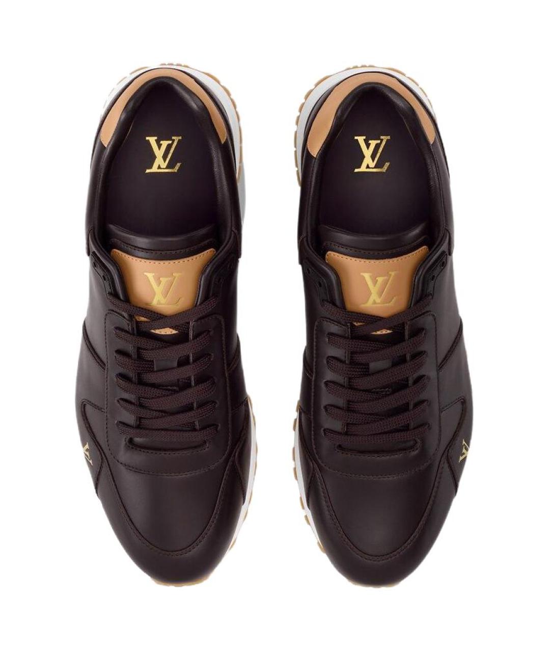 LOUIS VUITTON Коричневые кожаные низкие кроссовки / кеды, фото 4