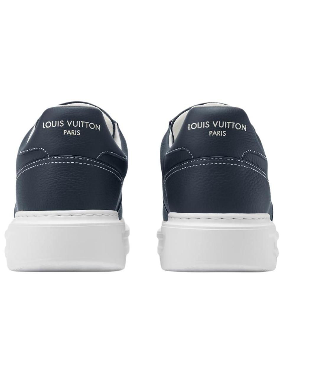 LOUIS VUITTON Синие кожаные низкие кроссовки / кеды, фото 5