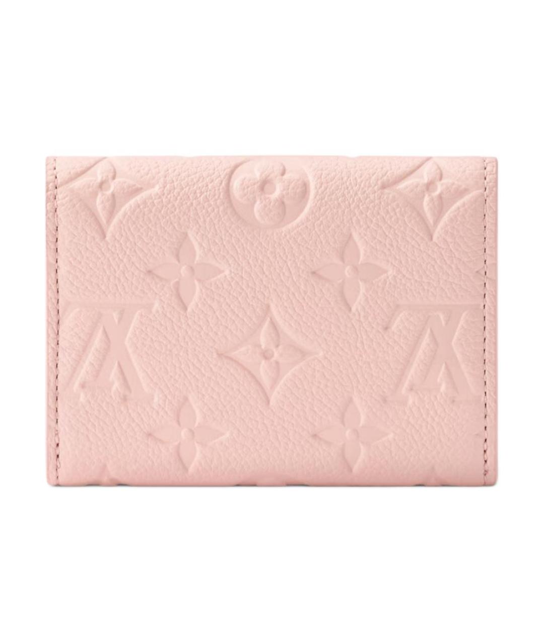 LOUIS VUITTON Розовый кожаный кошелек, фото 3