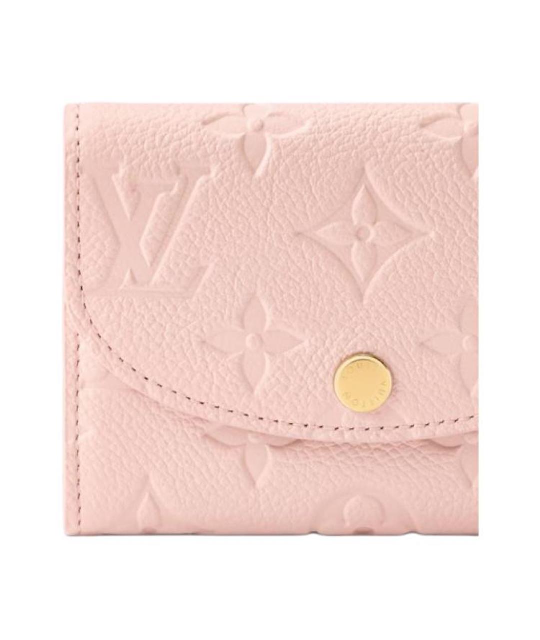 LOUIS VUITTON Розовый кожаный кошелек, фото 5