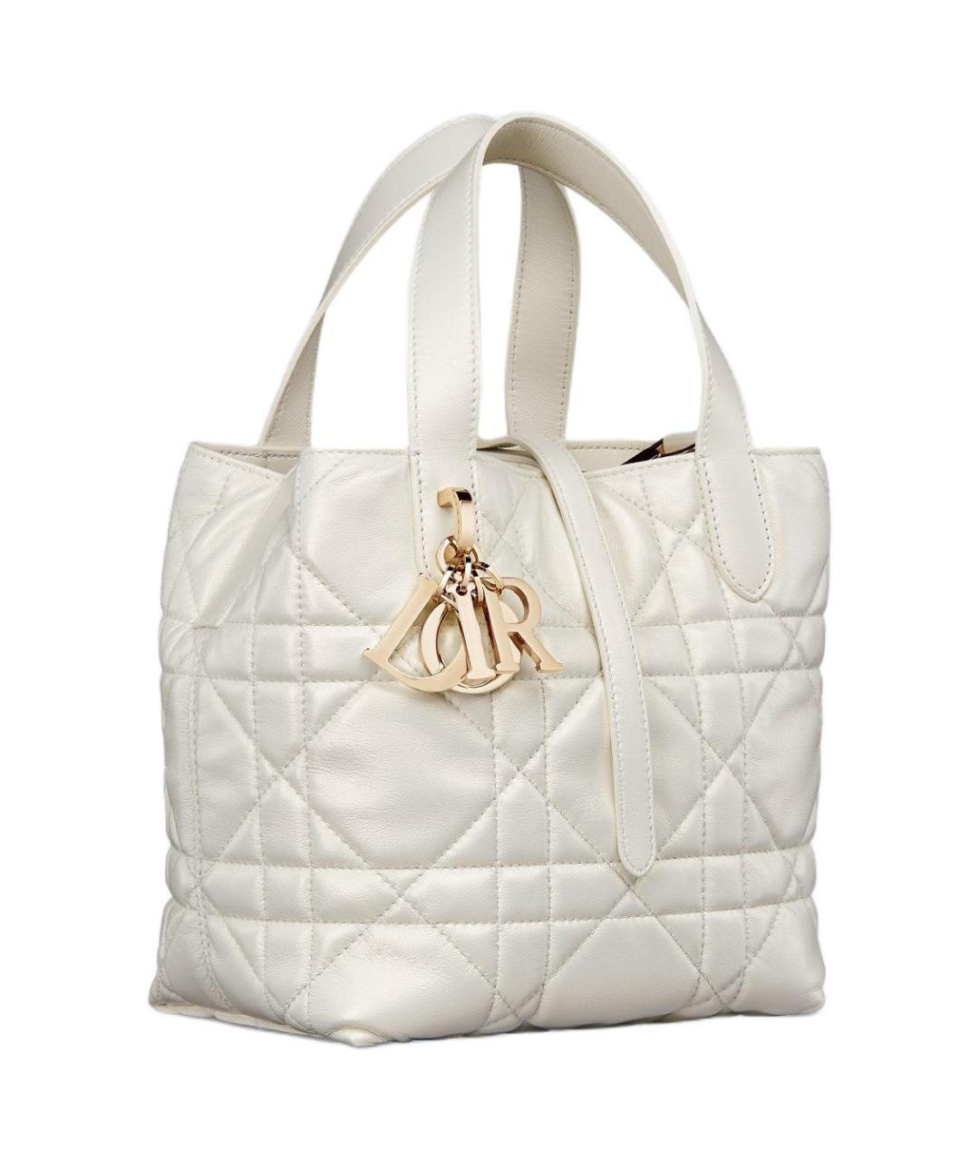 CHRISTIAN DIOR Белая кожаная сумка через плечо, фото 2