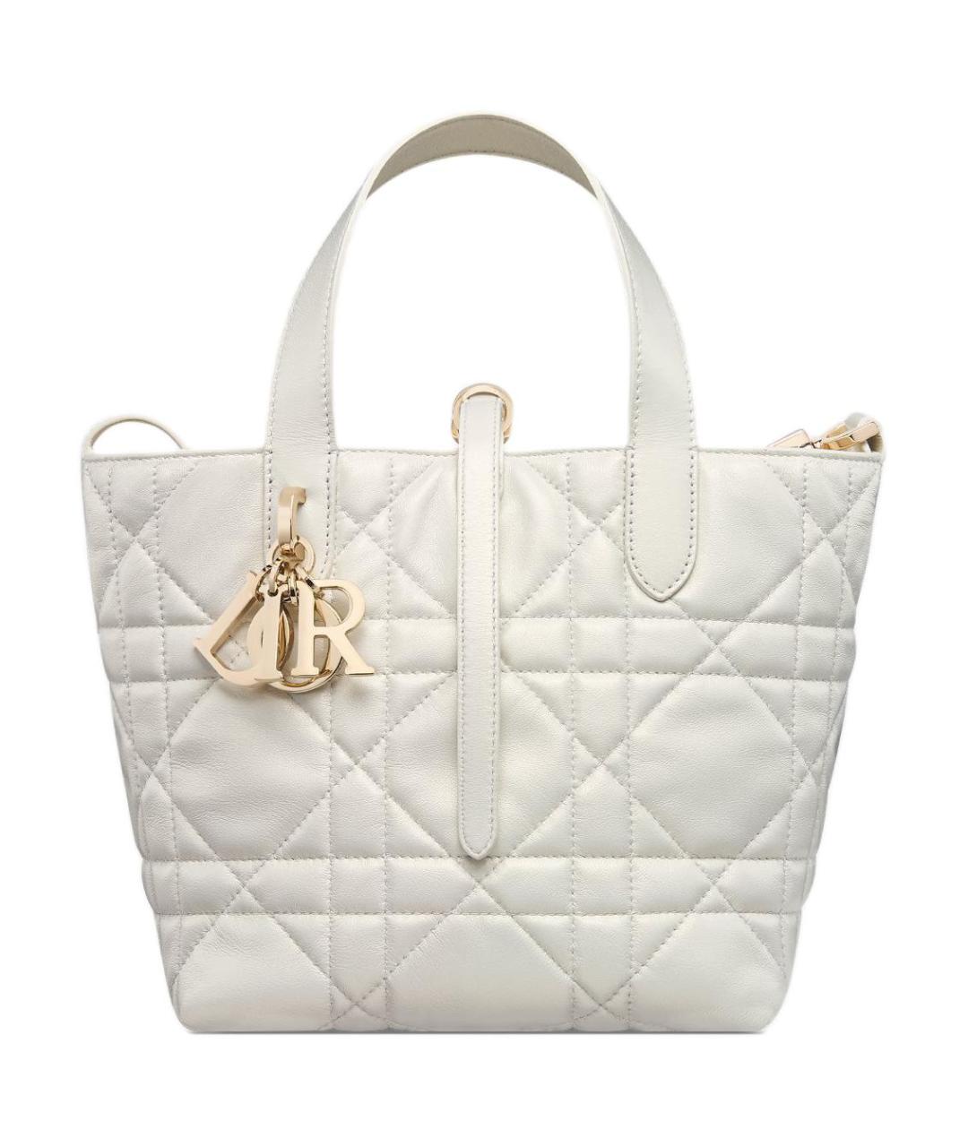 CHRISTIAN DIOR Белая кожаная сумка через плечо, фото 1