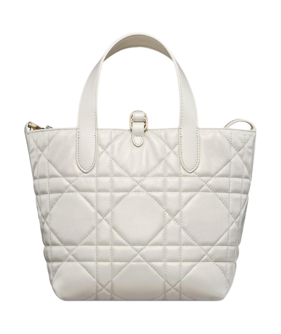 CHRISTIAN DIOR Белая кожаная сумка через плечо, фото 3