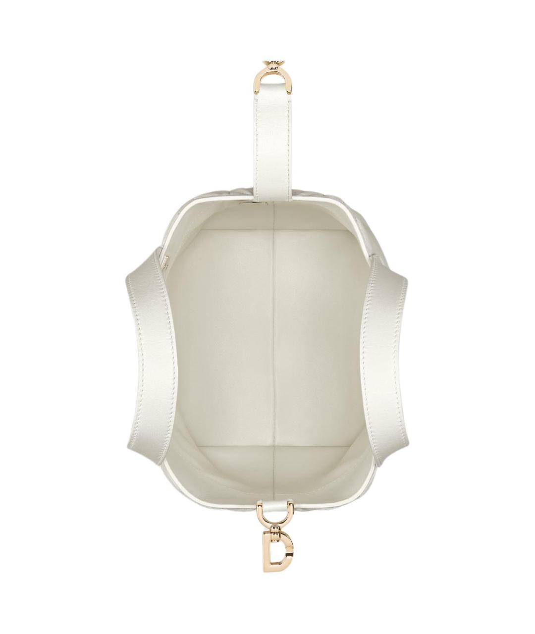 CHRISTIAN DIOR Белая кожаная сумка через плечо, фото 4