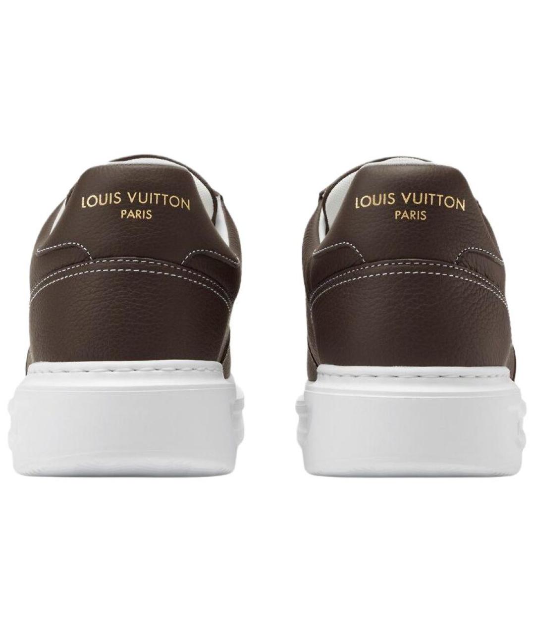 LOUIS VUITTON Коричневые кожаные низкие кроссовки / кеды, фото 4