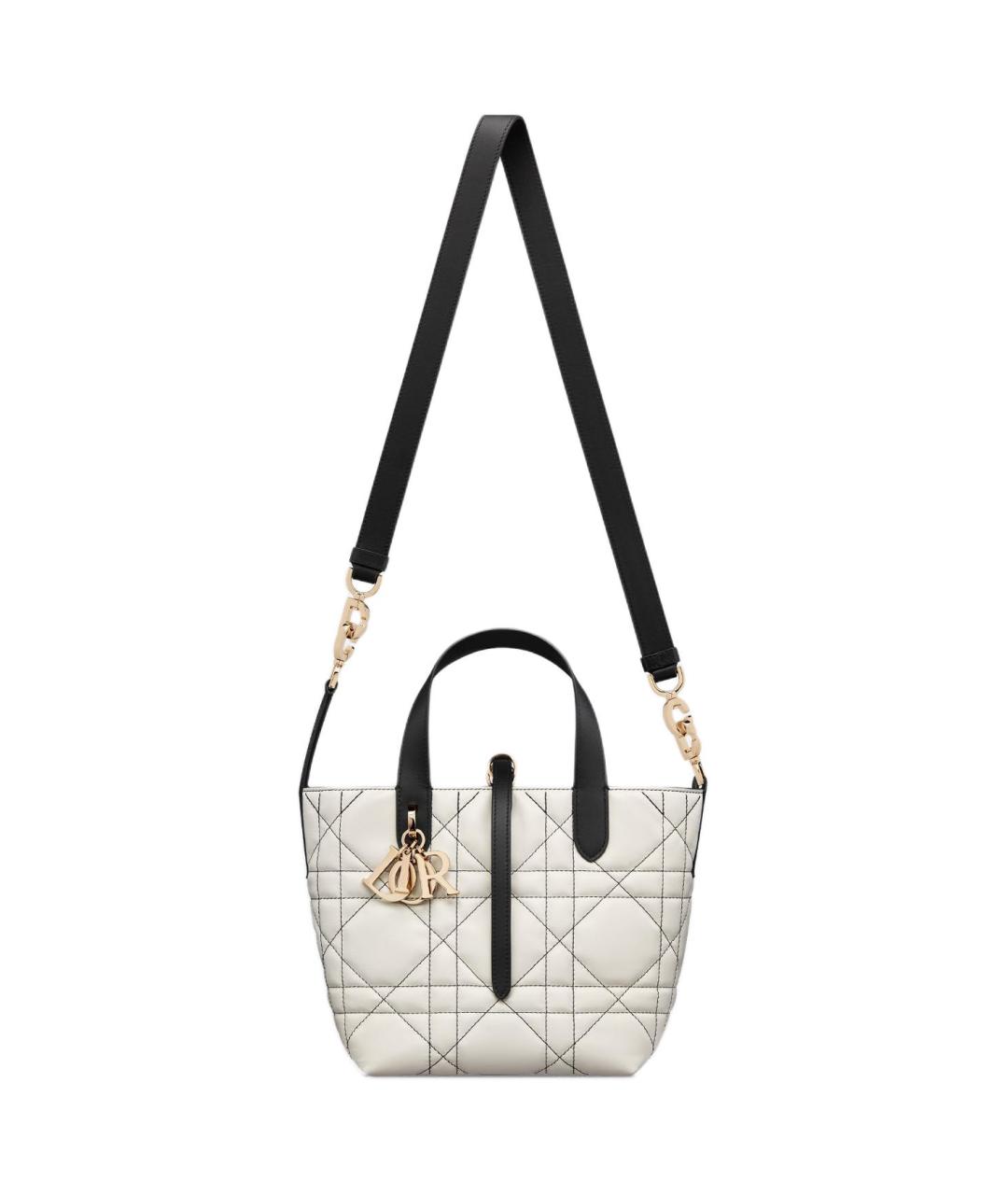 CHRISTIAN DIOR Белая кожаная сумка через плечо, фото 2