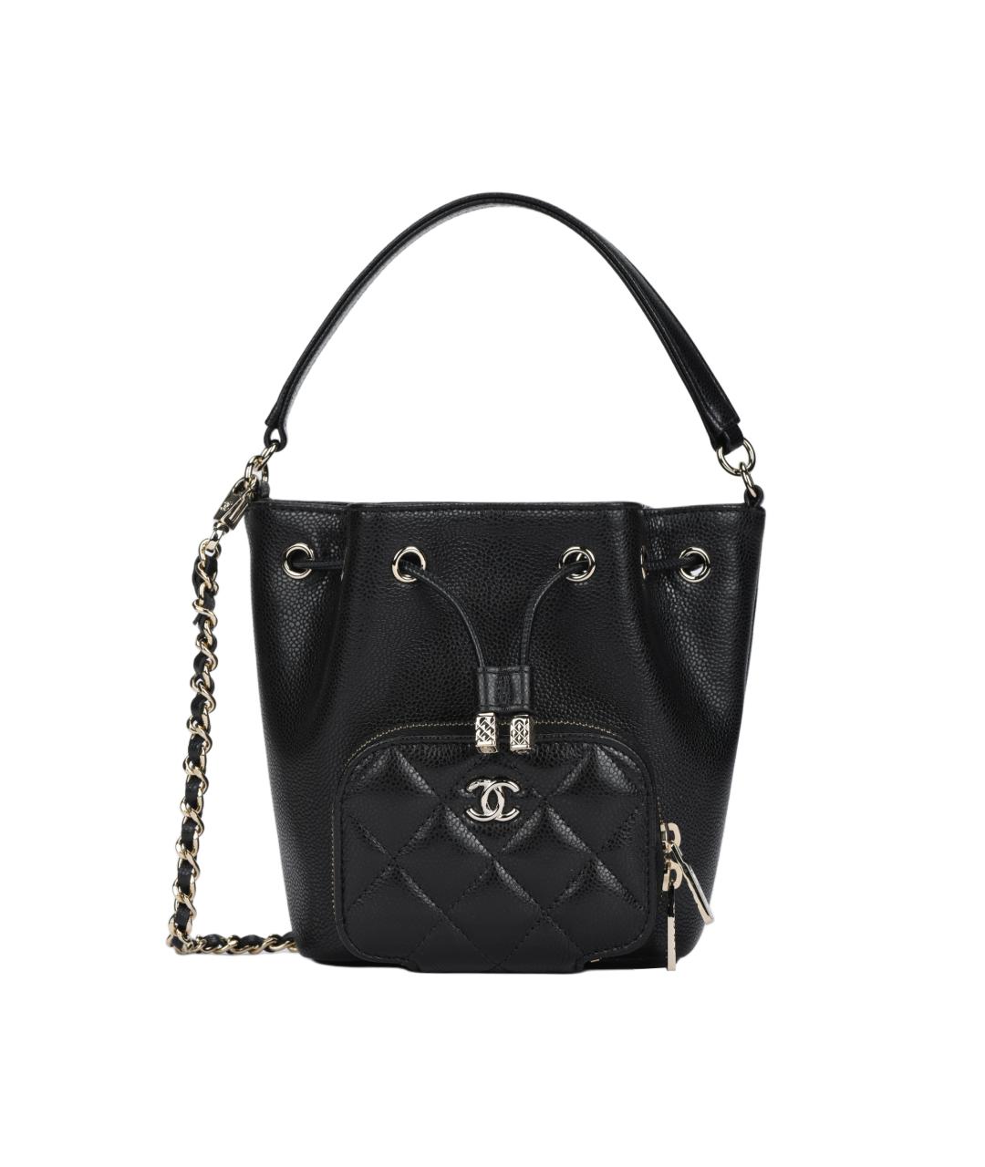 CHANEL Черная кожаная сумка через плечо, фото 1