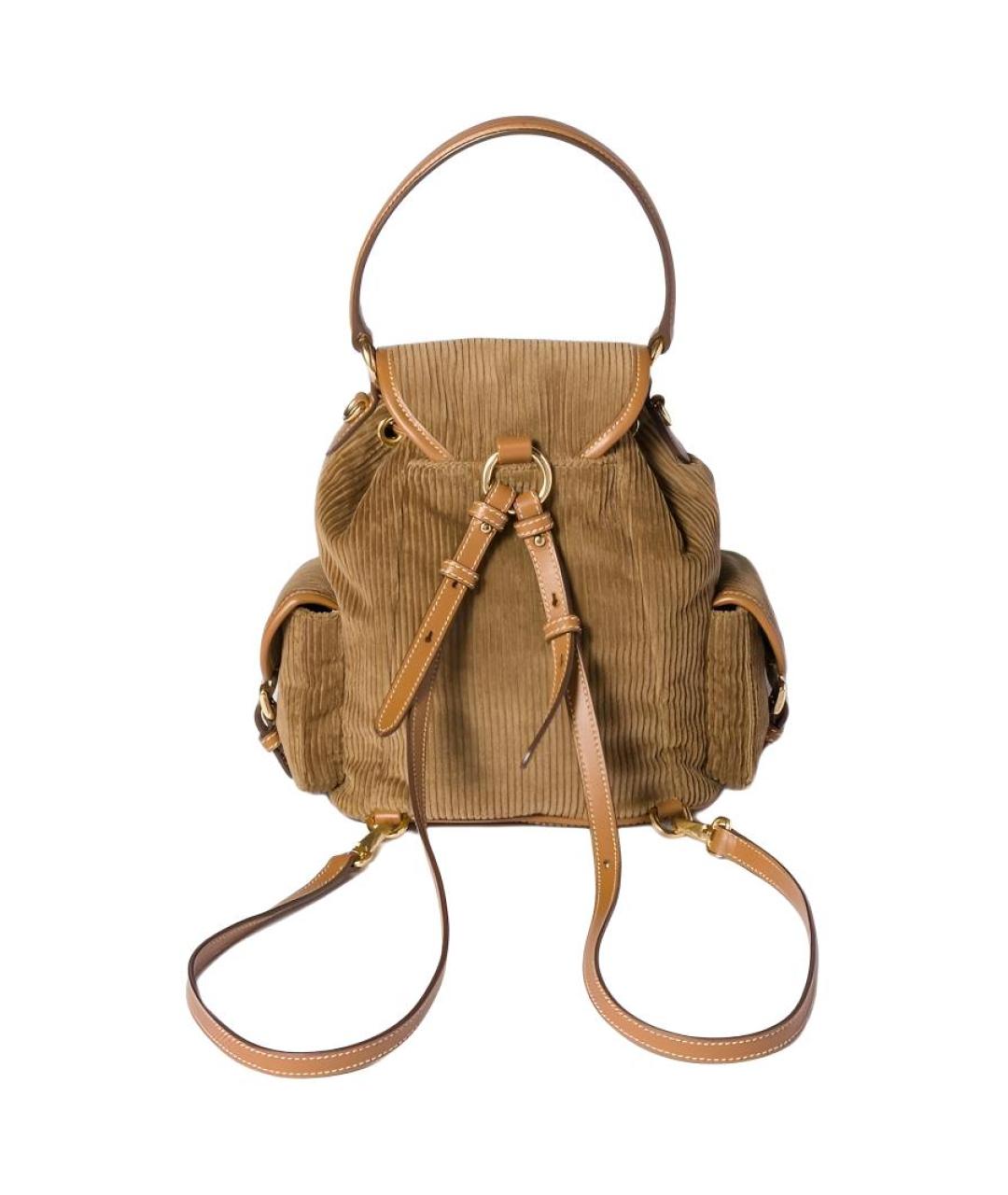 MIU MIU Коричневый хлопковый рюкзак, фото 4